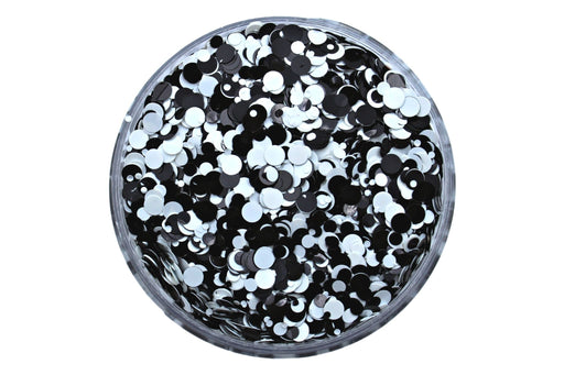 Black & White Dots shaped glitter