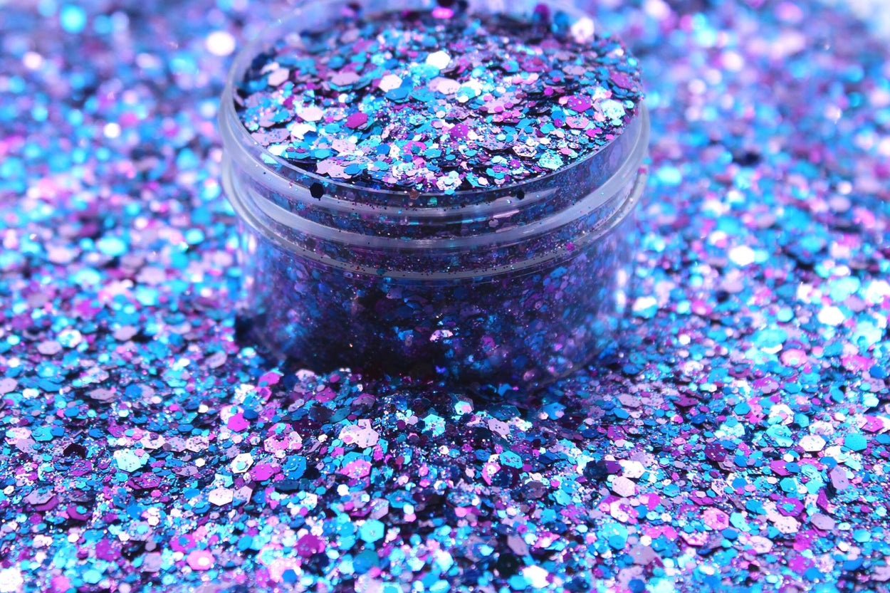 Down by the Sea  is a blend of blue and purple glitter