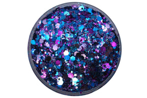Down by the Sea is a blend of blue and purple glitter