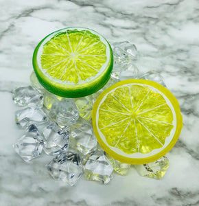 Faux Lemon/Lime Slice with Faux Ice Rocks
