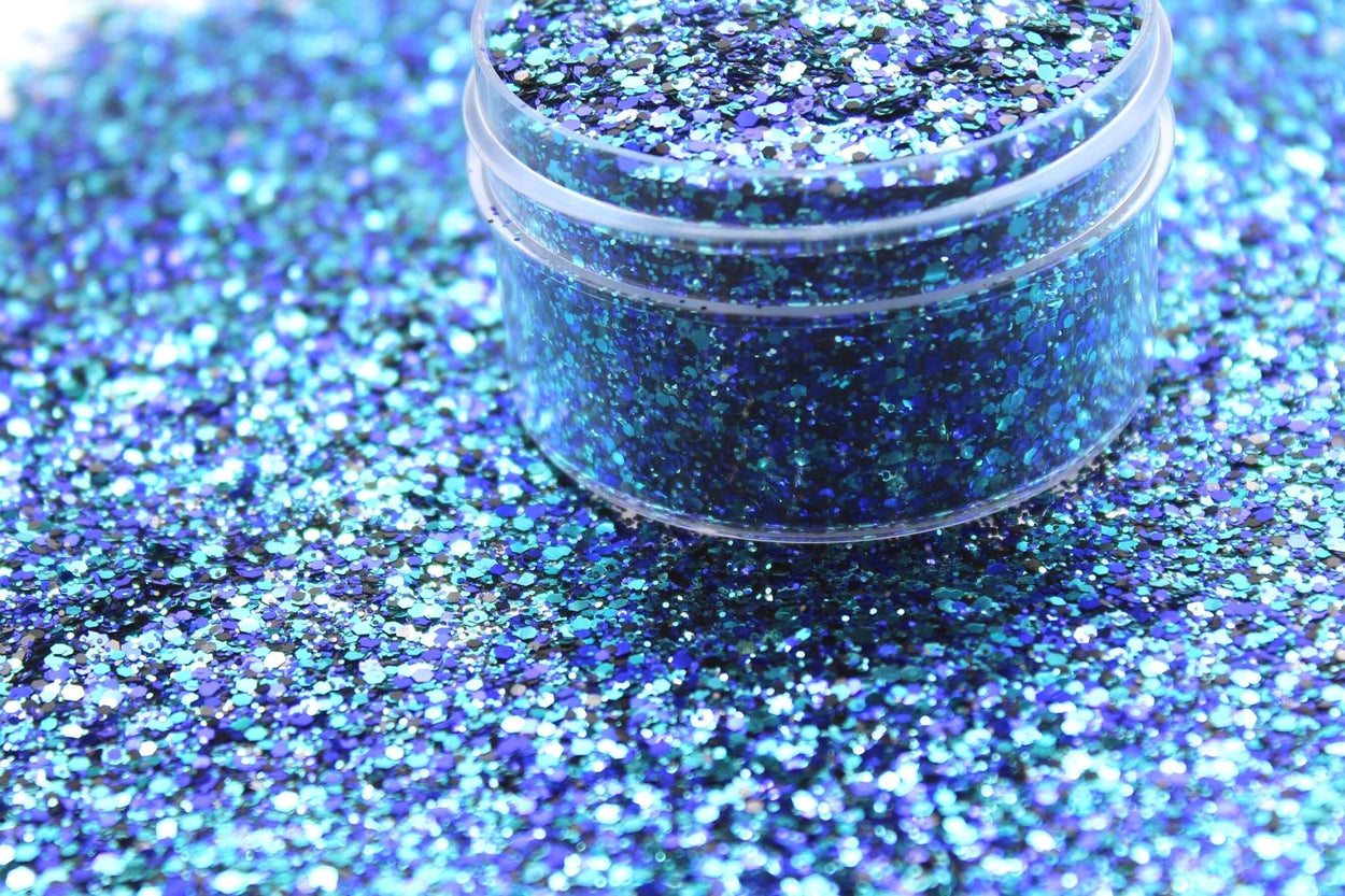 Hey Baby! is a blue and teal mix glitter