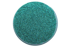 A teal holographic glitter in an ultra fine cut