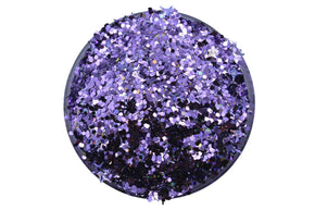 Mystical is a metallic purple with holographic 4 point purple stars glitter
