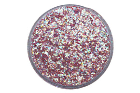 A light pink holographic glitter