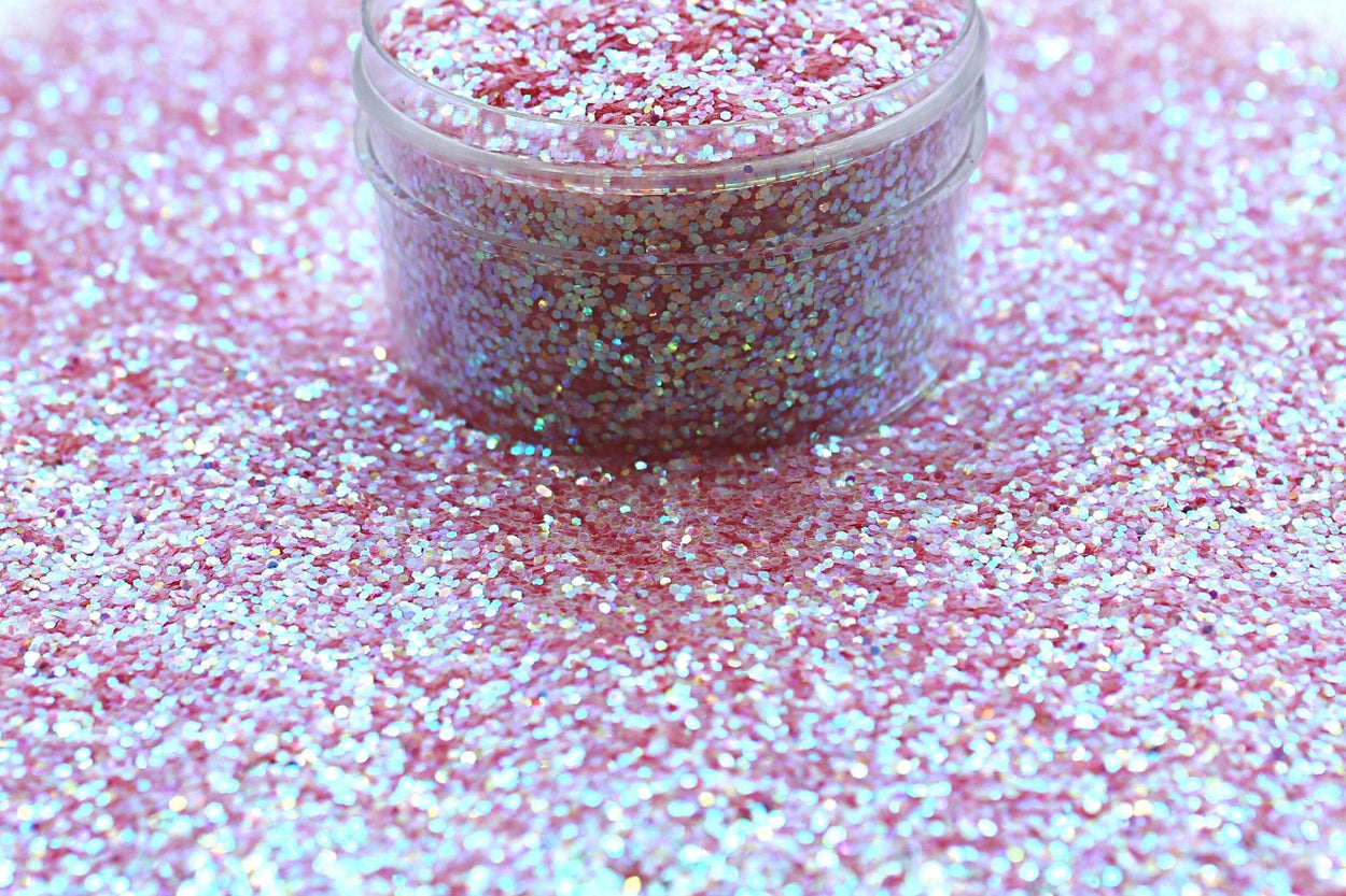 A light pink holographic glitter