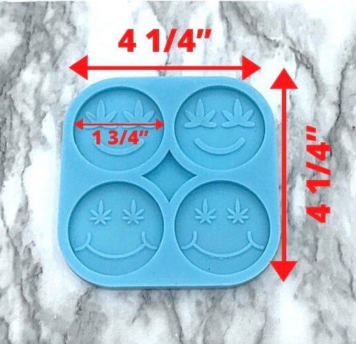 Pot Leaf Smiley Face Phone Grip Silicone Mold