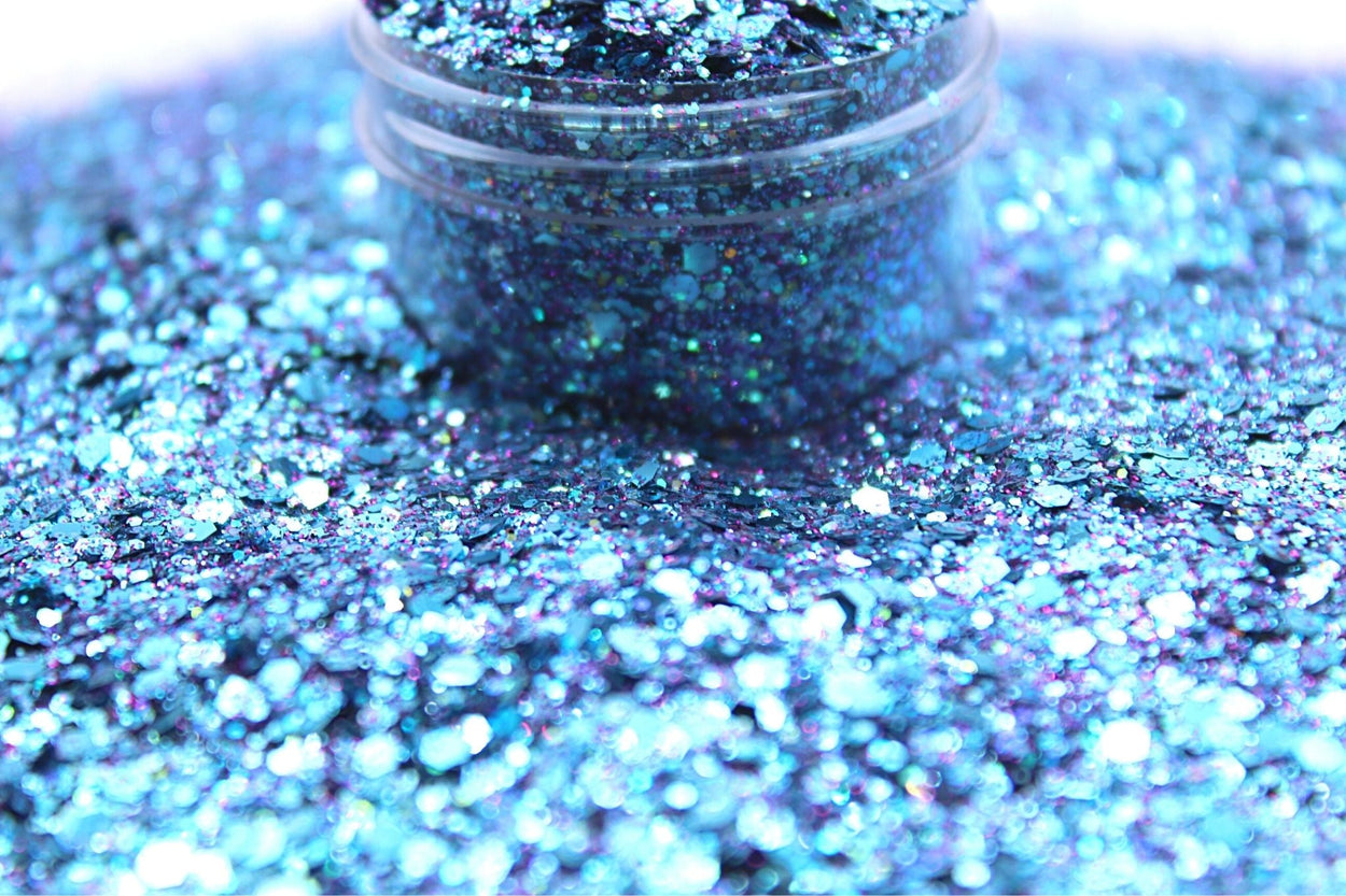 A Tale of A Mermaid is a custom mix of blues and purple glitters
